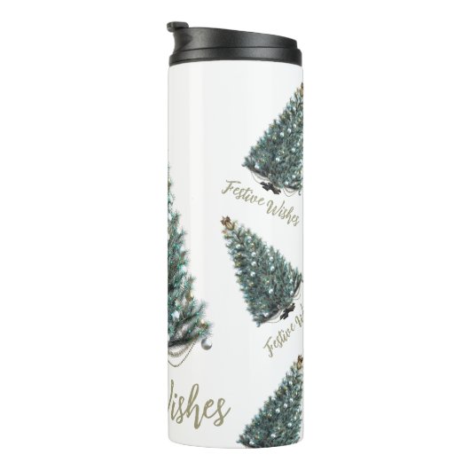 Festive Wishes. Christmas tree design Thermosbecher (Nach rechts gedreht)