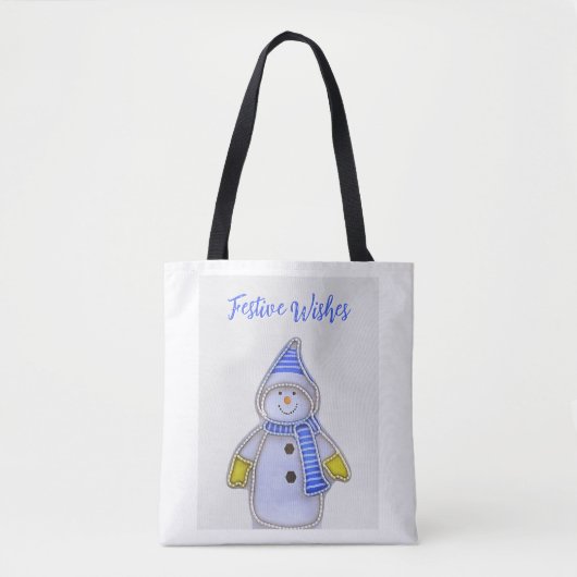 Festive Wishes. Snowman design Tasche (Vorderseite)