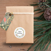Festive Wreath Happy Holidays Stickers