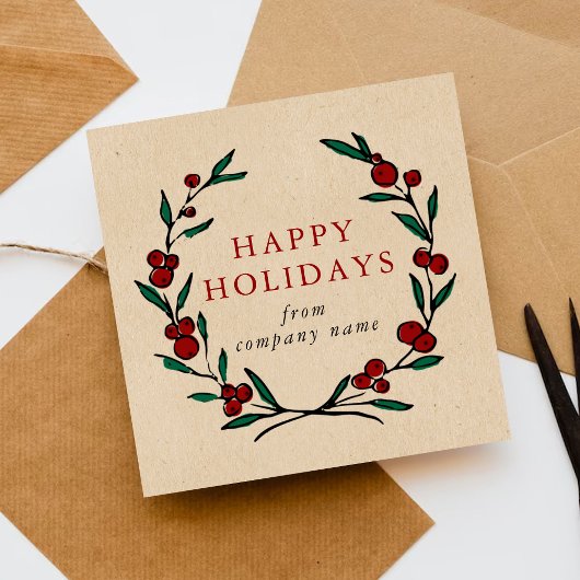 Festive Wreath Merry Christmas Happy Feiertagskarte