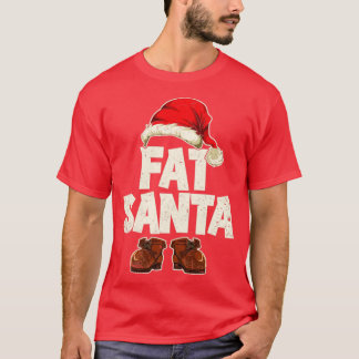 Festive Xmas Fat Santa Funny Christmas T-Shirt