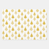Festive Yellow and White Christmas Tree Pattern Geschenkpapier Set (Vorderseite 2)
