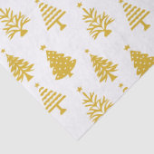 Festive Yellow and White Christmas Tree Pattern Seidenpapier (Detail)