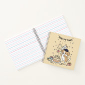 Festive Yellow Playful Dog Cartoon Celebration Notizblock (Innenseite)