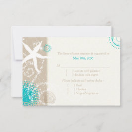 Festively Chic Beach Wedding Menu UAWG RSVP Karte