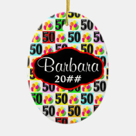 FESTIVER 50. PERSONALISIERTER UND GESTRICHENER BER KERAMIK ORNAMENT