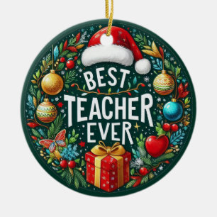 Festiver Bester Lehrer Aller Zeiten Keramik Ornament