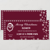Festiver grüner Weihnachtsgeschenkgutschein (Vorne/Hinten)