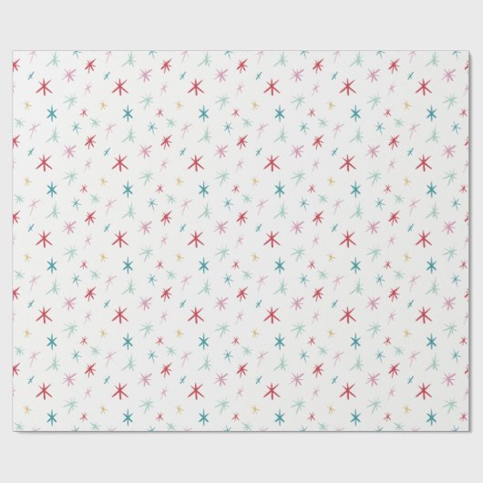 FESTIVER handgezeichneter Stern funkelt modern far Geschenkpapier (Flach)