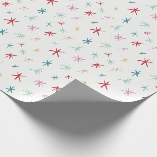 FESTIVER handgezeichneter Stern funkelt modern far Geschenkpapier (Ecke)