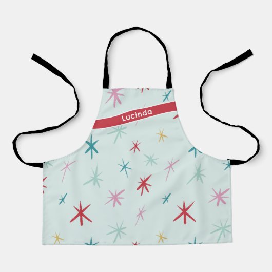 FESTIVER handgezeichneter Stern funkelt modern far Schürze (Vorderseite)