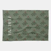Festiver Mistelzweig -  Geschirrtuch (Horizontal)