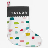 FESTIVER PAINT DABS farbenfroher, fröhlicher, hell Kleiner Weihnachtsstrumpf (Vorderseite)