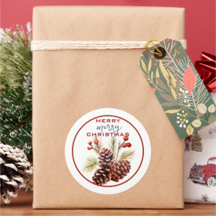 FESTIVER PINENKONEN & GREENERISCHE Weihnachtsfeier Runder Aufkleber