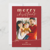 Festiver roter Coquette-Bogen Frohe Weihnachten Fo (Vorderseite)