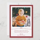 Festiver roter Coquette-Bogen Frohe Weihnachten Fo (Rückseite)