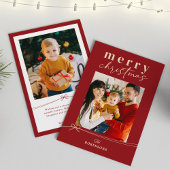 Festiver roter Coquette-Bogen Frohe Weihnachten Fo