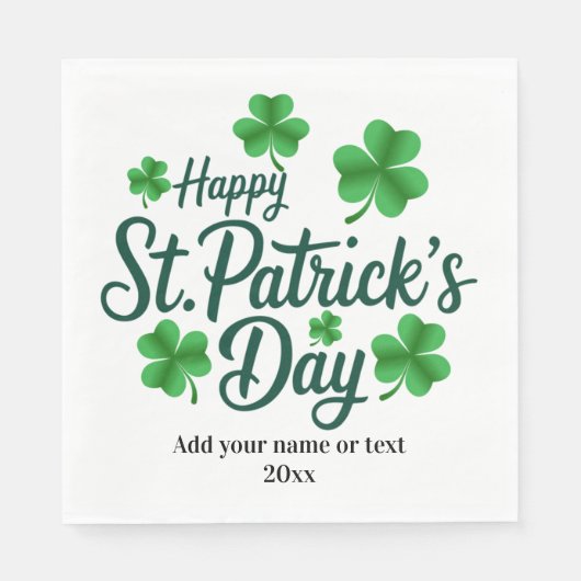 Festiver St. Patrick's Day mit Shamrock-Rahmen Serviette (Vorderseite)