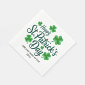 Festiver St. Patrick's Day mit Shamrock-Rahmen Serviette (Ecke)