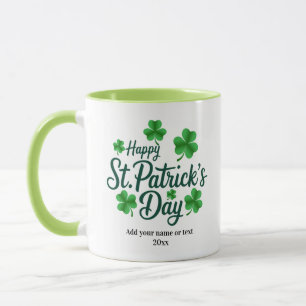 Festiver St. Patrick's Day mit Shamrock-Rahmen Tasse