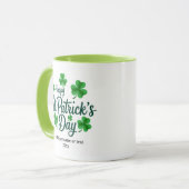 Festiver St. Patrick's Day mit Shamrock-Rahmen Tasse (Vorderseite Links)