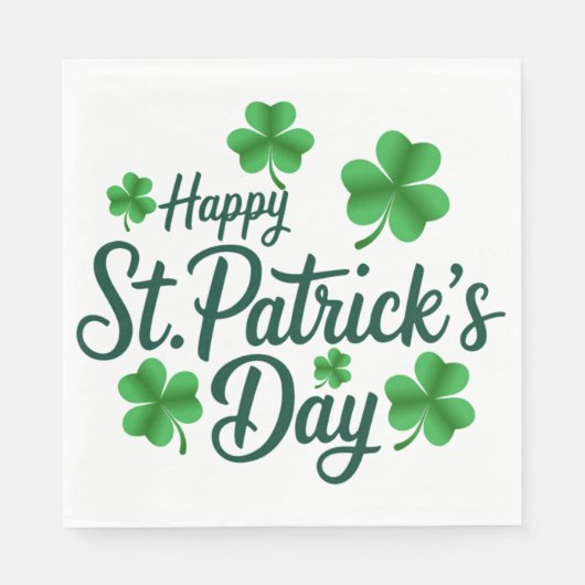 Festiver St. Patrick's Day mit Shamrock-Rand Serviette (Vorderseite)