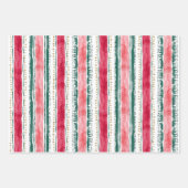 FESTIVER URLAUB Llama Poinsettia Stripe Red Green Geschenkpapier Set (Vorderseite 2)