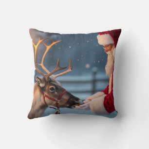 Festiver Weihnachts-Wurfkissen, Rentier & Schneema Kissen