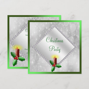 Festiver Weihnachtskerzen & Diamanten Einladung