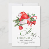 Festiver Weihnachtsmannhut Weihnachtsgruß Feiertagskarte (Vorderseite)
