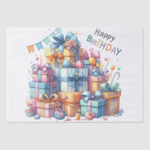 Festives Alles Gute zum Geburtstag für alle Alters Seidenpapier