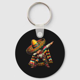 Festives Cinco De Mayo Dabbing Mexikanischer Junge Schlüsselanhänger