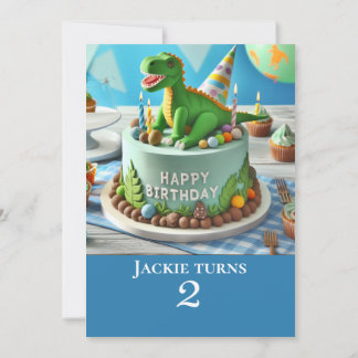 FESTIVES DINOSAUR THEMED GEBURTSTAG CAKE PARTY EINLADUNG