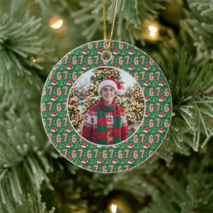 Festives Doodle 6-7 Meme Weihnachtsfoto Keramik Ornament