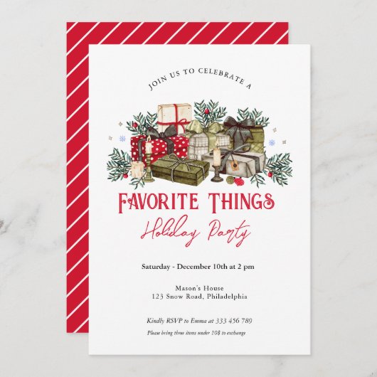 Festives Favorite Things Einladung (Vorne/Hinten)