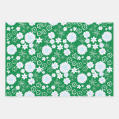 FESTIVES FLEBRATORY FLORAL BLOOMS PATTERN FERIEN GESCHENKPAPIER SET (Vorderseite 2)
