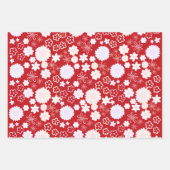 FESTIVES FLEBRATORY FLORAL BLOOMS PATTERN FERIEN GESCHENKPAPIER SET (Vorderseite)