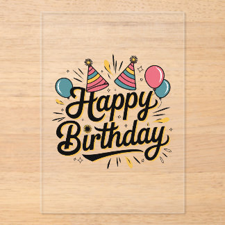 Festives Herzlichen Glückwunsch zum Geburtstag Acryleinladungen
