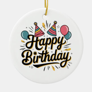 Festives Herzlichen Glückwunsch zum Geburtstag Keramik Ornament