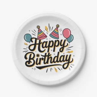 Festives Herzlichen Glückwunsch zum Geburtstag Pappteller
