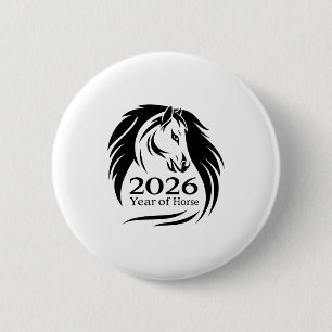 Festives Jahr des Feuerpferds 2026 Chinesisches Ne Button