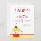 FESTIVES KUPFKAK MIT CHERRY GEBURTSTAGSPARTEI EINLADUNG (Vorderseite)
