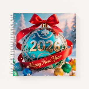 Festives Neujahrsfest 2026 Notizblock