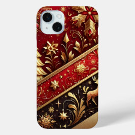 FESTIVES ROT & GOLD CHRISTMAS BÄUME HOLLY Case-Mate iPhone HÜLLE