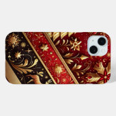 FESTIVES ROT & GOLD CHRISTMAS BÄUME HOLLY Case-Mate iPhone HÜLLE (Rückseite (Horizontal))