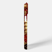 FESTIVES ROT & GOLD CHRISTMAS BÄUME HOLLY Case-Mate iPhone HÜLLE (Rückseite / Rechts)