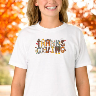 Festives Thanksgiving Truthahn Football Blätter T-Shirt
