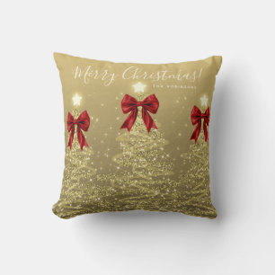 Festives Weihnachtsgold Weihnachtsbäume Rot mit Na Kissen
