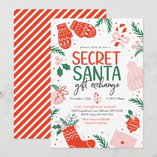 FestiveSecretSanta Einladung (Vorne/Hinten)