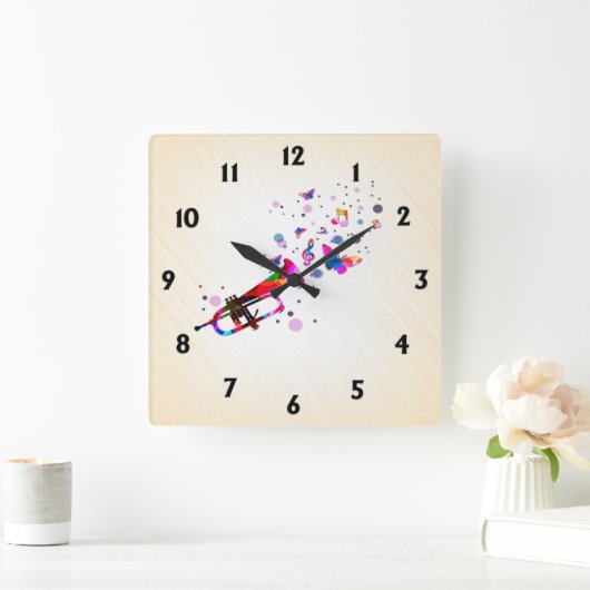 Festivitäts-Trumpet Quadratische Wanduhr (Zuhause)